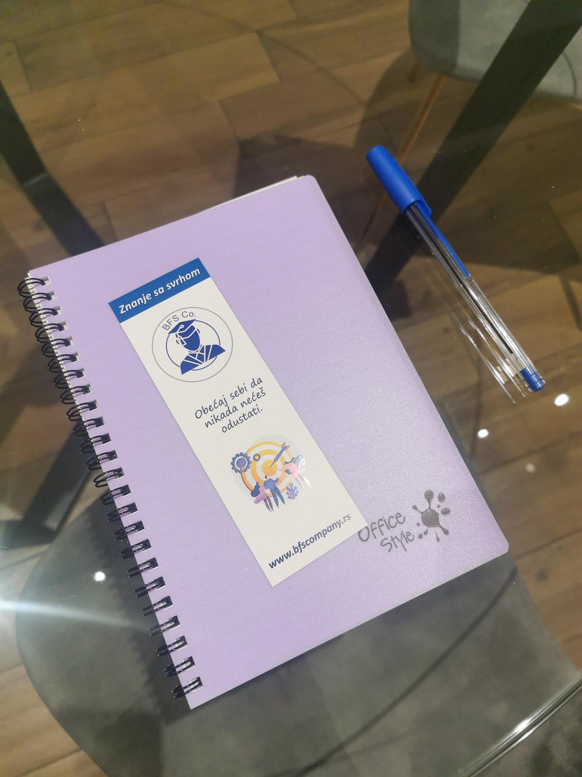 Materijali sa BFS Company radionice — beležnica i program
